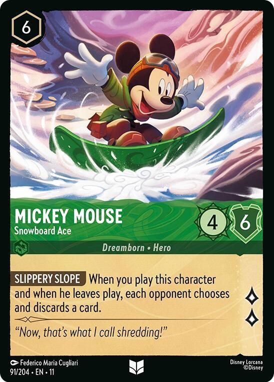Mickey Mouse - Snowboard Ace - Cold Foil