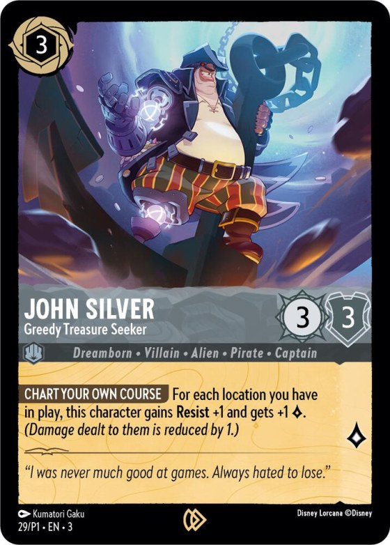 John Silver - Greedy Treasure Seeker - Cold Foil John Silver Greedy T