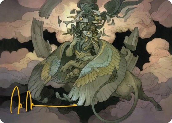 Sphinx of False Conclusions Art Card - Gold Stamped Signature