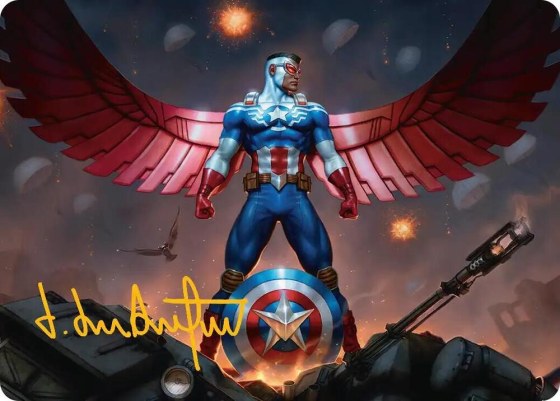 Captain America, Wings of Freedom Art Card - 2 45 Gold Stamped Signature