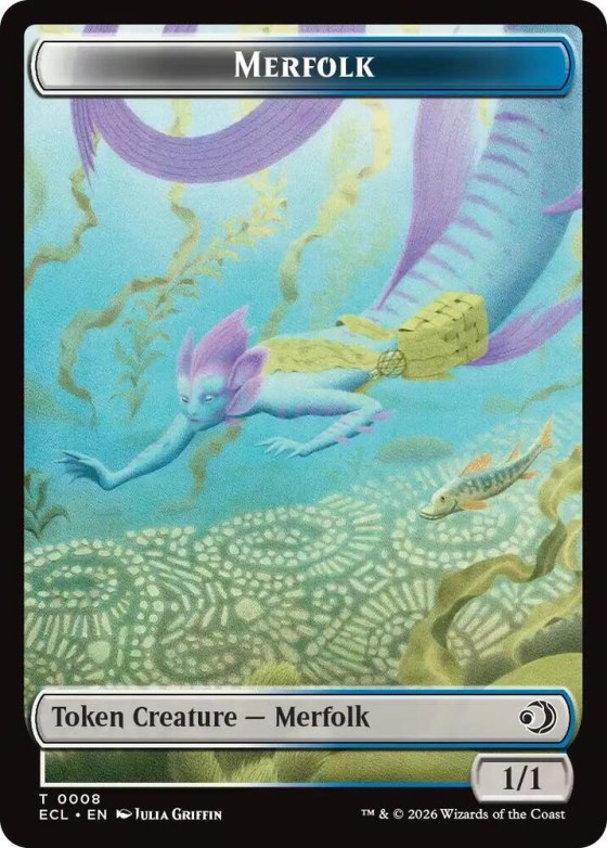 Merfolk // Worm Double-Sided Token - Foil