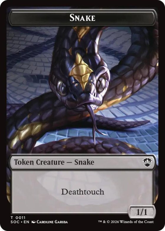Snake // Zombie Double-Sided Token - Foil