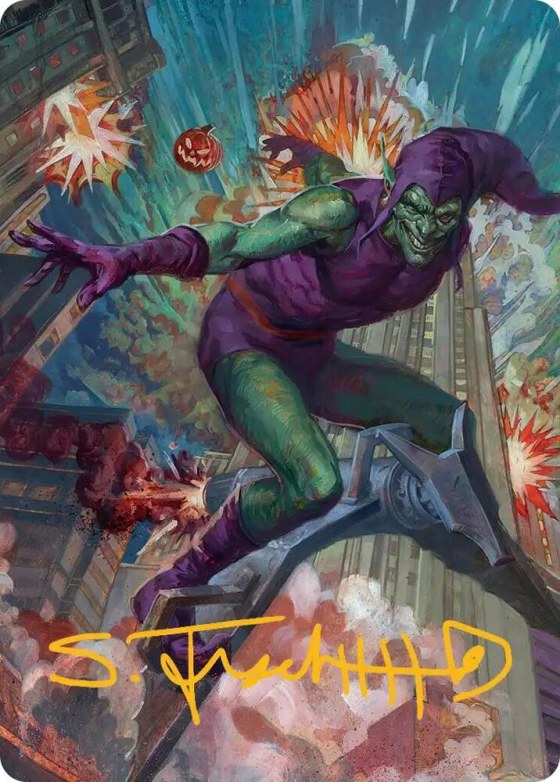 Green Goblin Art Card - Gold Stamped Signature