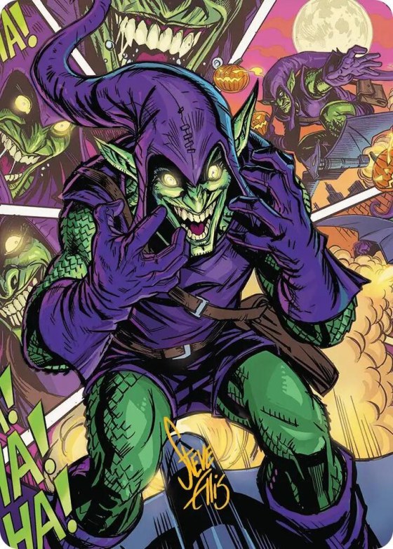 Green Goblin Art Card - Gold Stamped Signature