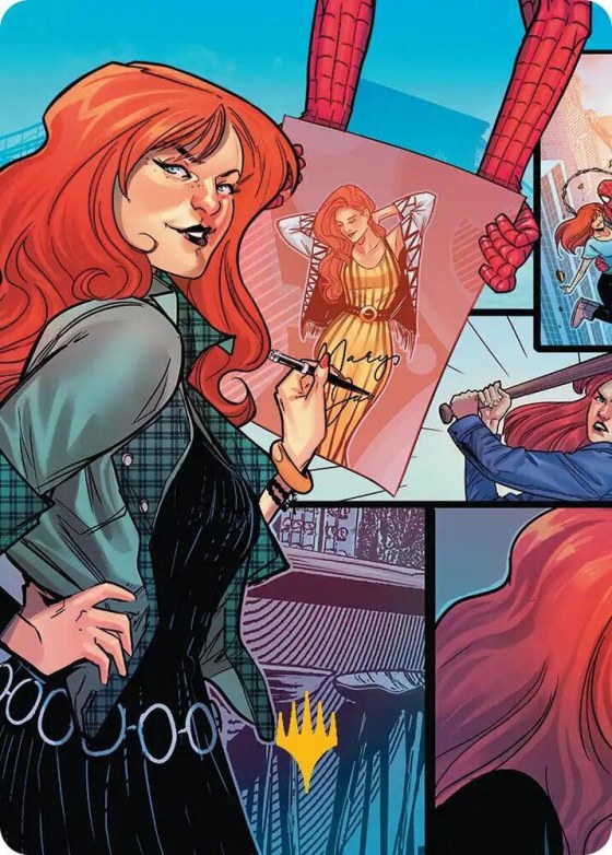 Mary Jane Watson Art Card - Gold Stamped Planeswalker Symb