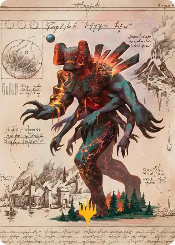 Magmablood Archaic Art Card - Gold Stamped Planeswalker Symb