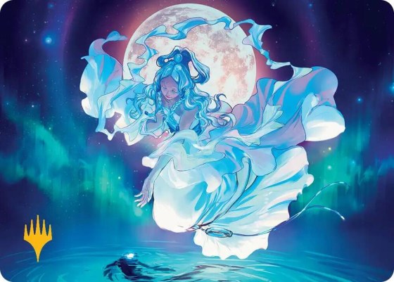 Yue, the Moon Spirit Art Card - Gold Stamped Planeswalker Symb