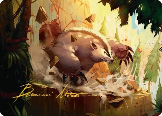 Badgermole Art Card - Gold Stamped Signature