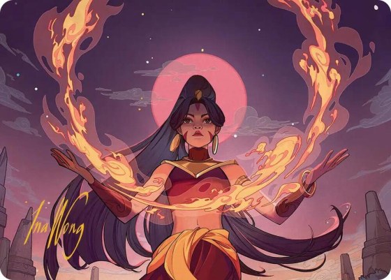 Firebending Student Art Card - Gold Stamped Signature