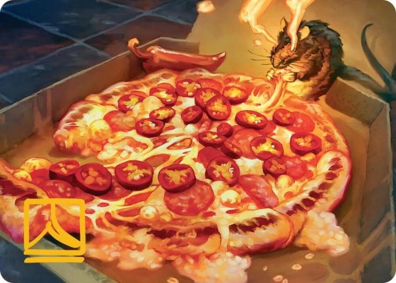 Spicy Oatmeal Pizza Art Card - Gold Stamped Signature