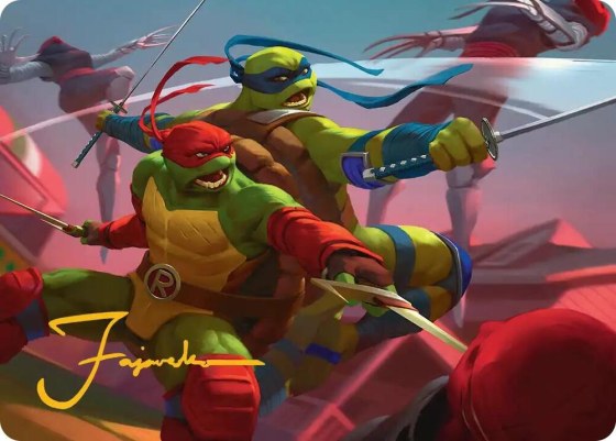 Raph & Leo, Sibling Rivals Art Card - Gold Stamped Signature