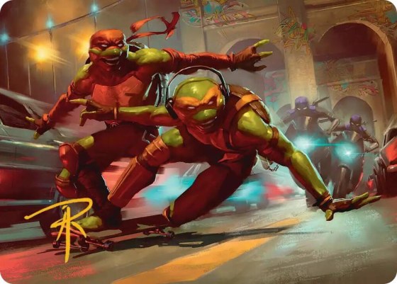 Raph & Mikey, Troublemakers Art Card - Gold Stamped Signature