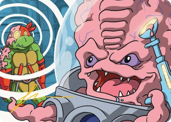 Krang, Master Mind Art Card - Gold Stamped Signature