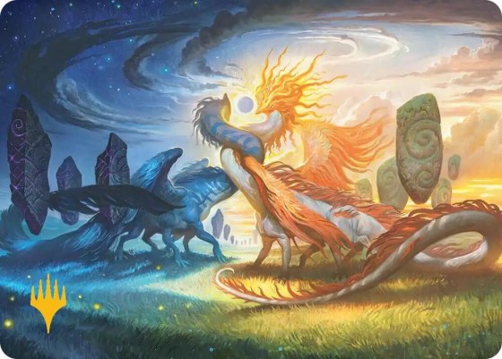 Celestial Reunion Art Card - Gold Stamped Planeswalker Symb