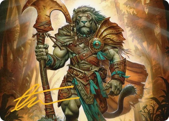 Ajani, Outland Chaperone Art Card - Gold Stamped Signature