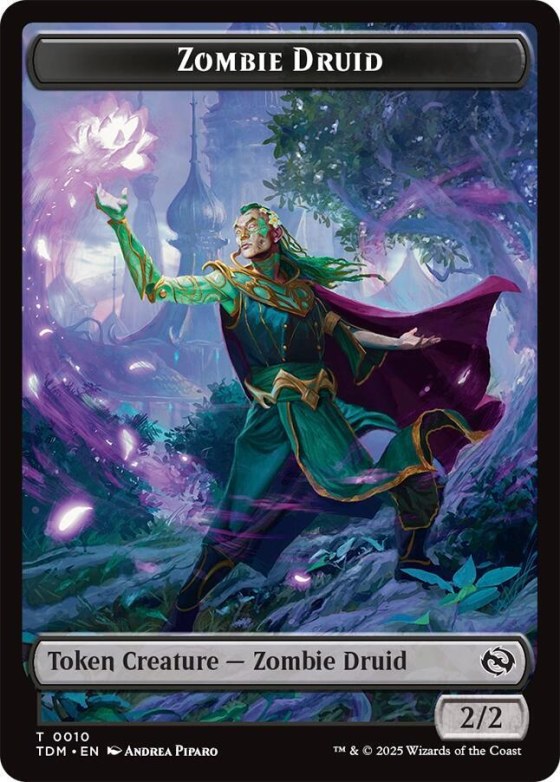 Zombie Druid // Treasure Double-Sided Token - Foil