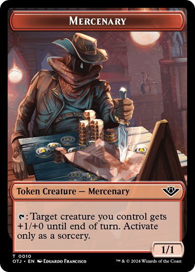 Mercenary // Human Rogue Double-Sided Token - Foil Mercenary Human Rogue Dou
