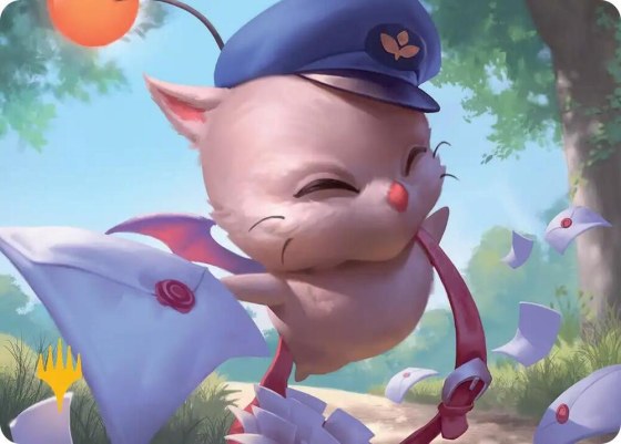 Delivery Moogle Art Card - Gold Stamped Planeswalker Symb