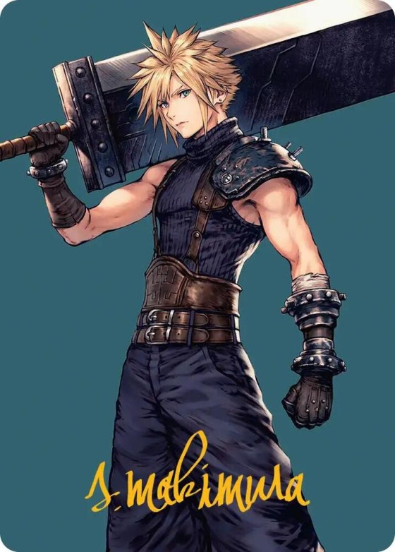 Cloud, Ex-SOLDIER Art Card - Gold Stamped Signature