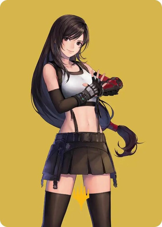 Tifa, Martial Artist Art Card - Gold Stamped Planeswalker Symb