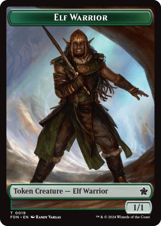 Elf Warrior // Cat (001) Doubled-Sided Token - Foil