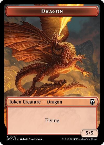 Dragon (Ripple Foil) // Treasure Double-Sided Token - Ripple Foil