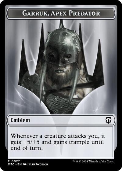 Emblem - Garruk, Apex Predator // Saproling Double-Sided Token