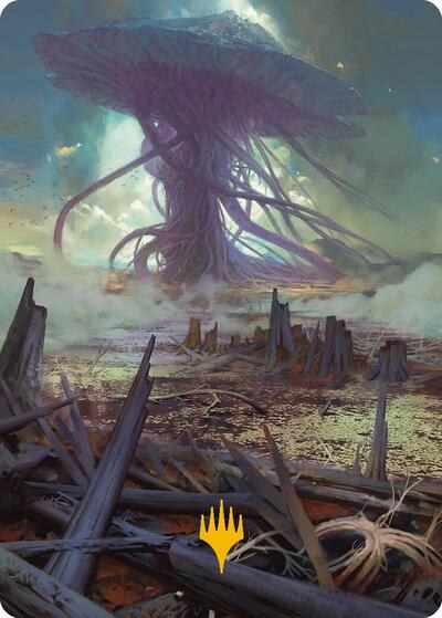 Swamp Art Card - Gold Stamped Planeswalker Symb