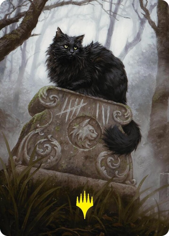 Nine-Lives Familiar 2 Art Card - Gold Stamped Planeswalker Symb