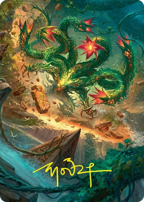 Mossborn Hydra Art Card - Gold Stamped Signature