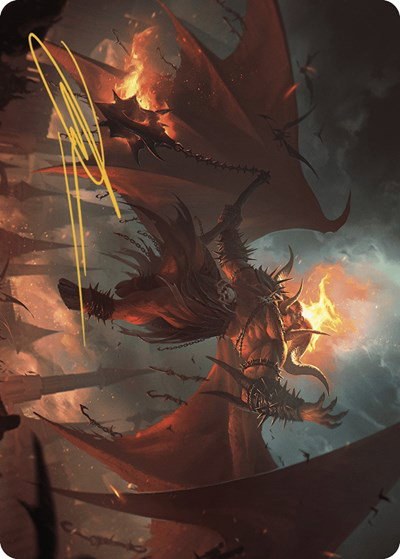Rakdos, Patron of Chaos Art Card - Gold Stamped Signature