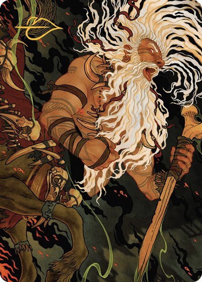 Yarus, Roar of the Old Gods Art Card - Gold Stamped Signature