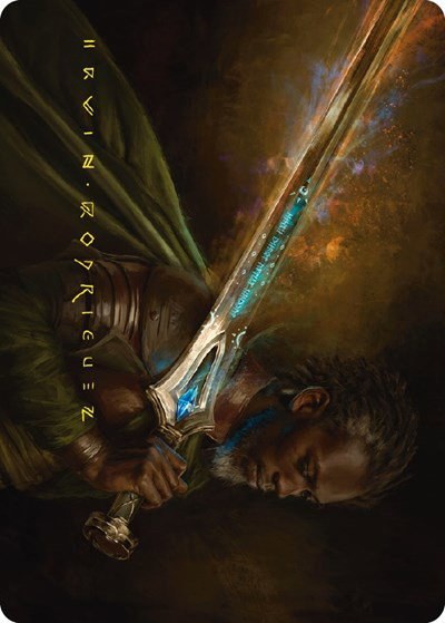 Anduril, Flame of the West Art Card - Gold Stamped Signature