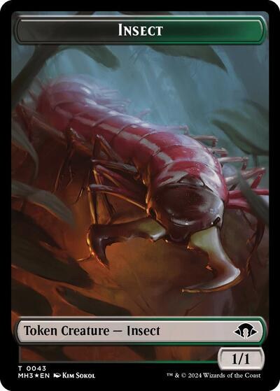 Insect (0043) (Ripple Foil) // Zombie Double-Sided Token