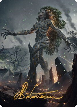 Titania, Gaea Incarnate Art Card - Gold Stamped Signature