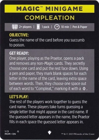 Magic Minigame: Compleation - Normal Magic Minigame Compleat