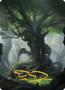 Forest Art Card - Gold Stamped Signature