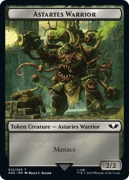 Plaguebearer of Nurgle // Astartes Warrior (012) Double-Sided Token - Surge Foil