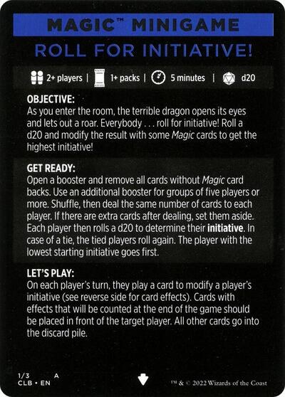 Magic Minigame: Roll for Initiative! - Normal Magic Minigame Roll For
