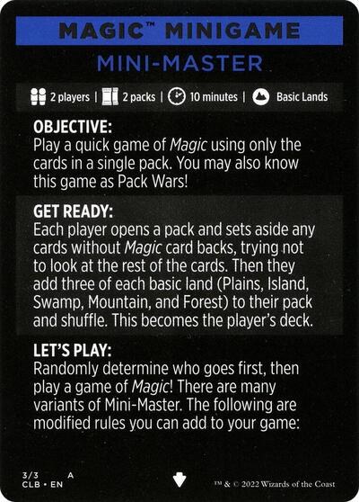Magic Minigame: Mini-Master - Normal Magic Minigame Mini Mas