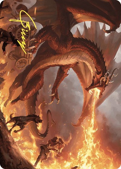Realm-Scorcher Hellkite Art Card - Gold Stamped Signature