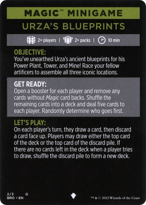Magic Minigame: Urza's Blueprints - Normal Magic Minigame Urza S B
