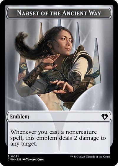 Emblem - Narset of the Ancient Way // Wizard Double-Sided Token