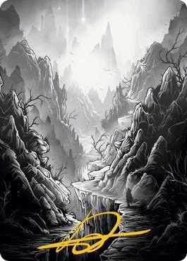 Mountain Art Card - Gold Stamped Signature