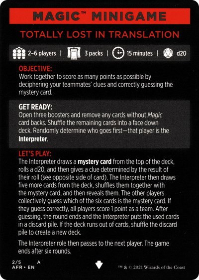Magic Minigame: Totally Lost in Translation - Normal Magic Minigame Totally 