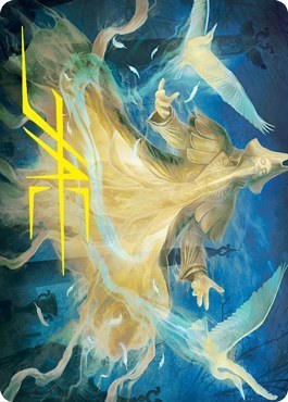Heron-Blessed Geist Art Card - Gold Stamped Signature