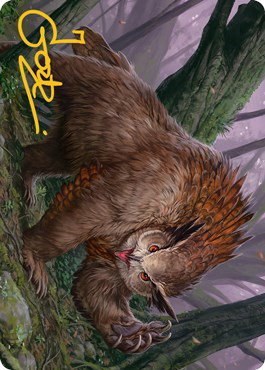 Owlbear Art Card - Gold Stamped Signature