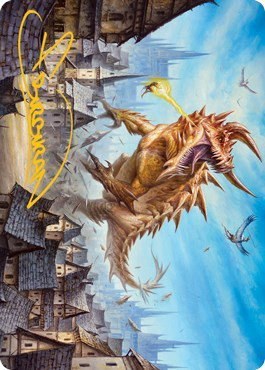 Tarrasque Art Card - Gold Stamped Signature