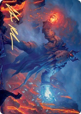 Aegar, the Freezing Flame Art Card - Gold Stamped Signature