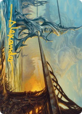 Razortide Bridge Art Card - Gold Stamped Signature